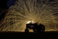 tractor steel wool light painting
