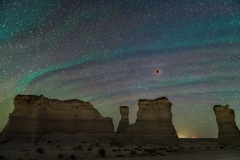 Monument rock lunar eclipse