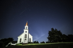 country church Perseid meteors