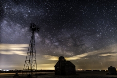 Windmill milky way Iowa farm