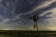 windmill Iowa night skies moonlight