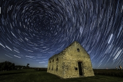 old stone church star trails