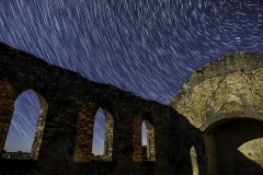 old stone church star trails