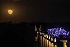 supermoon High Trestle Train Bridge