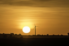 Iowa sunset windmill