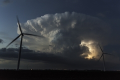 Ft. Dodge twilight thunderstorm windmill