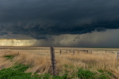 Kansas storm old-fence