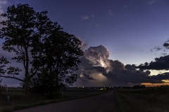 Iowa thunderstorm sunset lightning