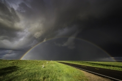 Colorado thunderstorm rainbow
