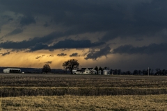 Iowa farm sunset thunderstorm