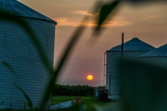 iowa farm sunset silo