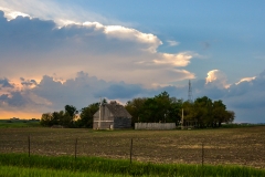 Iowa farm and thunderstorm